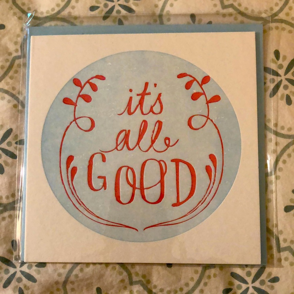 “It’s all good” Blank inside letterpress papyrus card